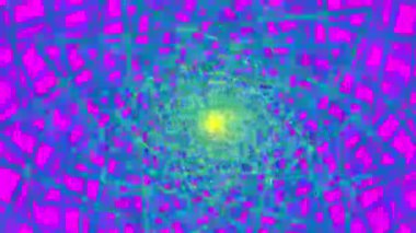 Değişen renklerde çevrilebilir geometrik soyut fraktal spiral 4k videosu