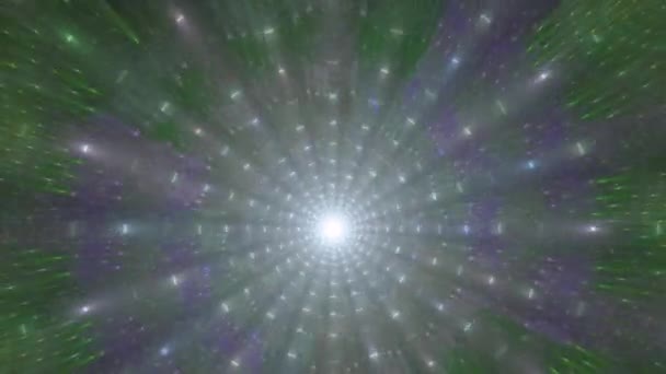 Piękne kolorowe pętli zdolne psychodeliczny 4k obracająca się galaktyka tło wideo w lśniących kolorach ze szczegółowymi szybko poruszającymi się błyszczącymi gwiazdami rozmyte — Wideo stockowe