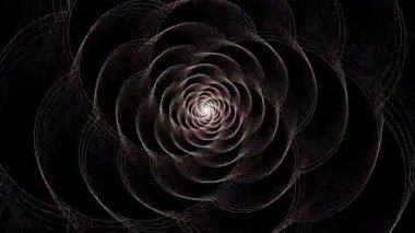 Değişen renklerde çevrilebilir geometrik soyut fraktal spiral 4k videosu