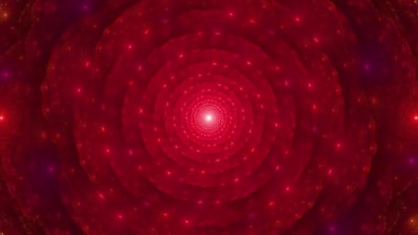 Abstraktes Loopable Video Mit Einem Detaillierten Trippy Glühenden Spiralförmigen Blumenartigen — Stockvideo