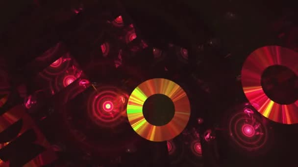 Abstraktes Schleifenfähiges Fraktales Video Aus Beweglichen Miteinander Verbundenen Ringen Mit — Stockvideo