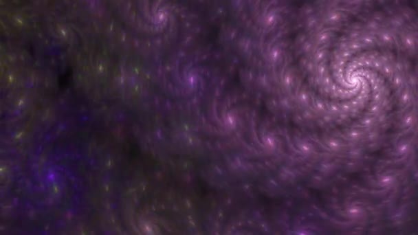 Schöne Bunte Schleife Fähig Psychedelische Spiralförmige Galaxie Hintergrundvideo Leuchtenden Farben — Stockvideo