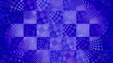 Merkezde ayrıntılı spiral desenli ve renk değiştiren 4k fraktal satranç arkaplanı ile soyut döngü.