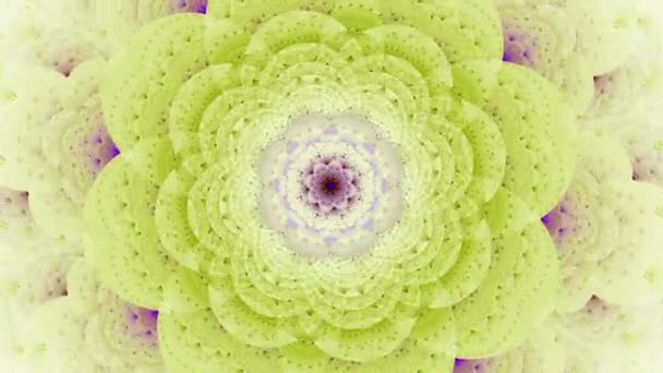 色の変化に複雑な詳細なパターンを持つループ可能な4K回転結晶の花の背景 — ストック動画