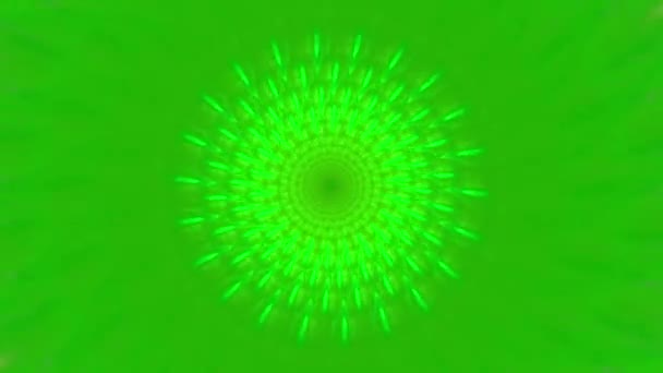 要約4Kビデオでは 鮮やかな色を変化させることで催眠光学星のような幻想を作成する詳細なトリッピー輝く螺旋状の花のような装飾パターンを持つ — ストック動画