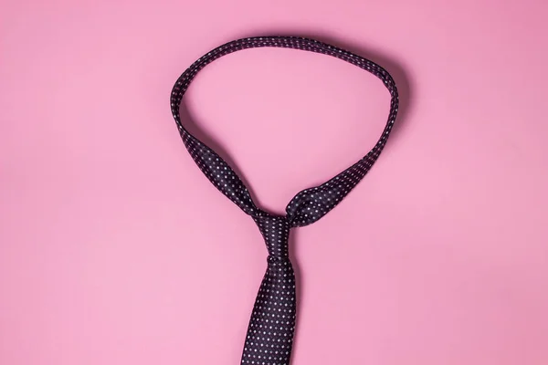 Black Men Tie Tie Pink Background Male Style Classic Men — Stock Photo, Image