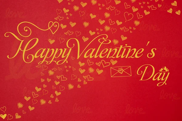 Feliz Día San Valentín Tarjeta San Valentín Con Corazones Tarjeta — Foto de Stock