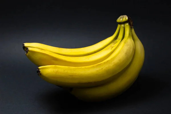 Banány Černém Pozadí Zdravé Jídlo Banánová Parta — Stock fotografie