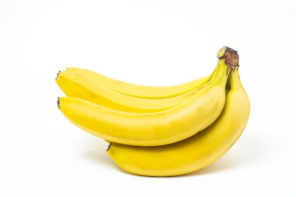 Bananen Een Witte Achtergrond Verse Gele Bananen Bananengroep Geïsoleerd Exotische — Stockfoto