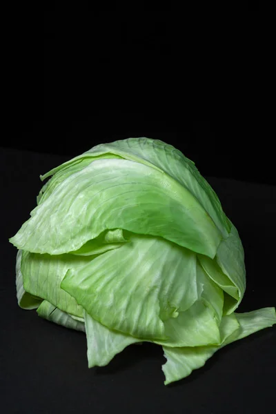 Cabbage Dark Background Cabbage Leaves Black Background Healthy Diet — Stock Photo, Image
