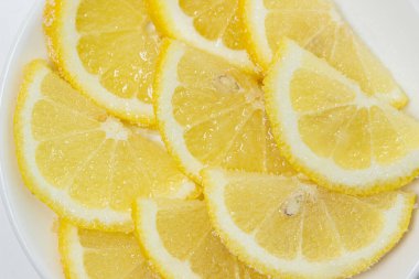 Şekerli limon. Şekerli limon dilimleri. Şekerli meyve.