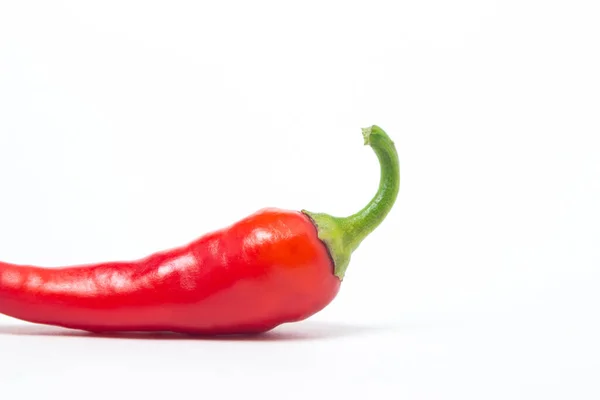 Röd Varm Chili Paprika Vit Bakgrund Chili Peppar Isolerad — Stockfoto