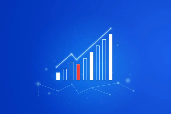 Chart of positive growth in income. Investment investment and positive growth concept.