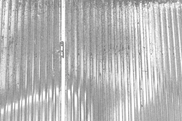 Painted Corrugated Metal Sheet Serves Fence View Horizontal Vertical Stripes — Stock Photo, Image