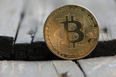 Soyut arka planda Bitcoin. Bitcoin. Kripto para birimi arkaplan kavramı.