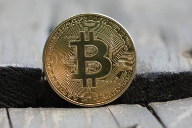 Soyut arka planda Bitcoin. Bitcoin. Kripto para birimi arkaplan kavramı.