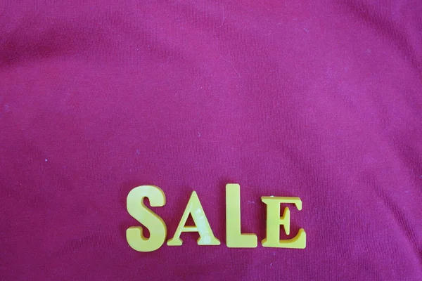 Sale Concept Yellow Letters Red Background — Stock Photo, Image