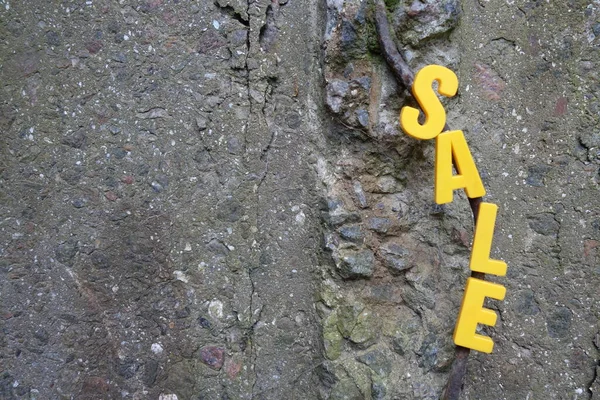 Försäljningskoncept Gula Bokstäver Bakgrunden — Stockfoto