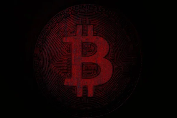 Bitcoin Abstrakcyjnym Tle Bitcoin Koncepcja Tła Kryptowaluta — Zdjęcie stockowe