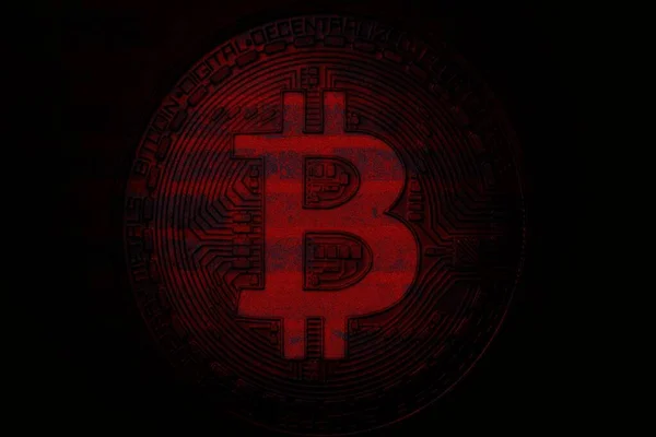 Bitcoin Fundo Abstrato Bitcoin Concepção Fundo Criptomoeda — Fotografia de Stock