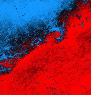 Soyut grungy desenli mavi ve kırmızı arkaplan