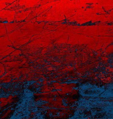 Soyut grungy desenli mavi ve kırmızı arkaplan