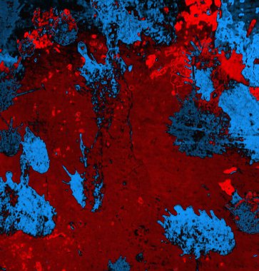 Soyut arkaplan. Resim kırmızı, mavi ve siyah bir tonu içerir.