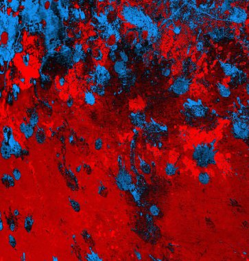 Soyut arkaplan. Resim kırmızı, mavi ve siyah bir tonu içerir.