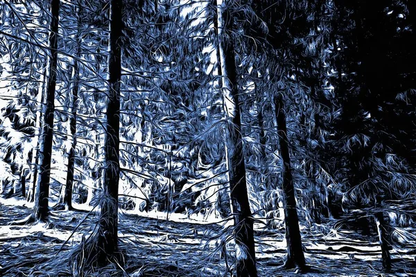 페인트 효과가 겨울철의 얼어붙은 — 스톡 사진