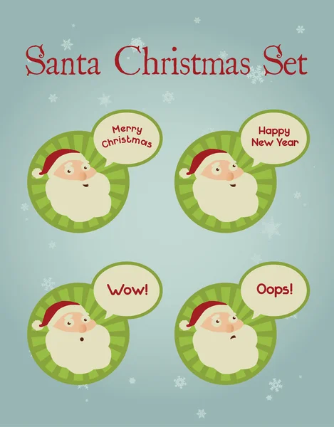 Christmas koncept: Santa ansikts uttryck — Stock vektor