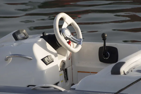 Small boat white color — Stock Photo, Image