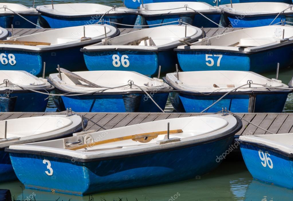 Boats blue and white