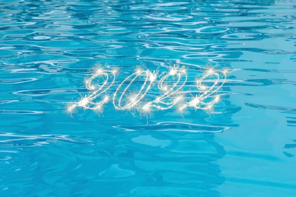 2022 Números Brilhantes Com Sparklers Banner Com Números 2022 Textura — Fotografia de Stock