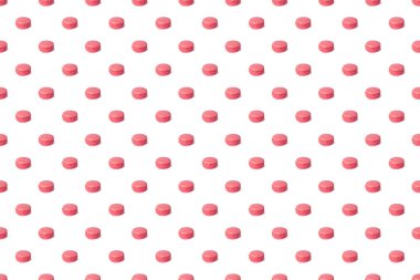 Fotokopi alanı olan beyaz bir zemin üzerinde renkli pastalar. Fransız bademli kurabiyeleri, tatlı, en güzel manzara. Paket kağıdı, poster, tebrik kartı, kapak, fırın