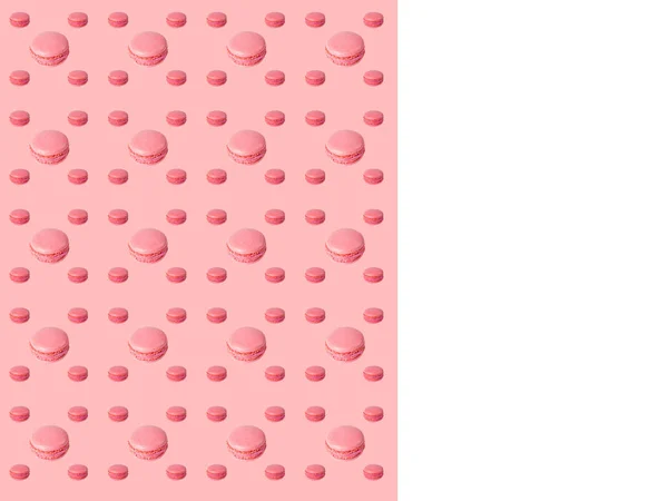 Sms Ezés Helye Színes Minta Sütemények Macaroon Rózsaszín Háttér Másolási — Stock Fotó