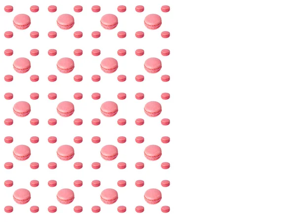 Место Смс Цветной Узор Торты Макарон Розовом Фоне Копировальным Пространством — стоковое фото