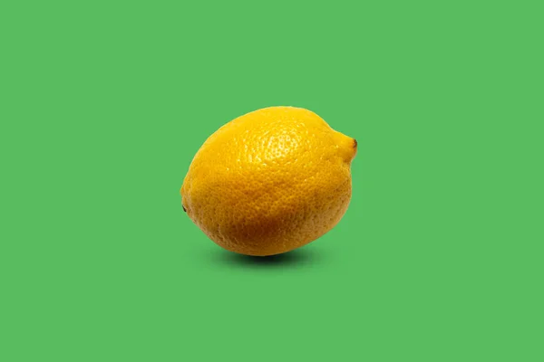 Citron Izolovaný Pastelově Zeleném Pozadí Reklamní Koncept Tropické Ovoce Pohlednice — Stock fotografie