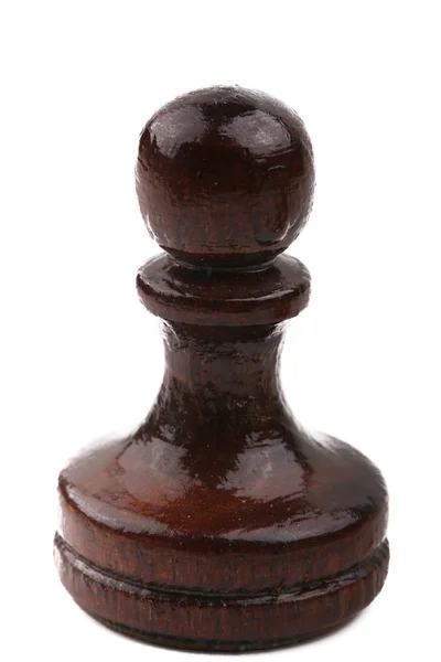 Fekete sakk darab egyedül elszigetelt fehér — Stock Fotó
