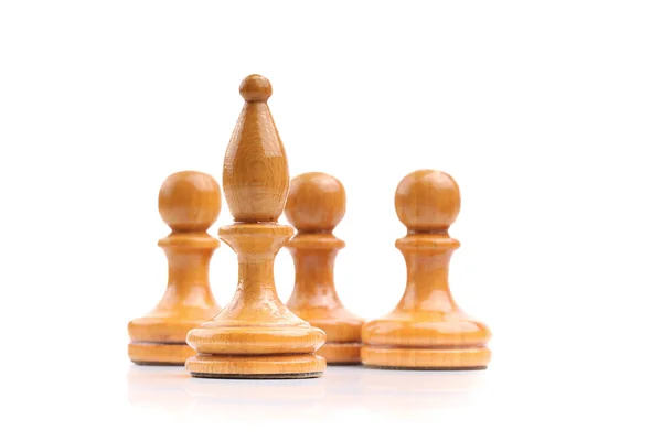 Drewniane szachy sztuk sam na białym tle — Zdjęcie stockowe