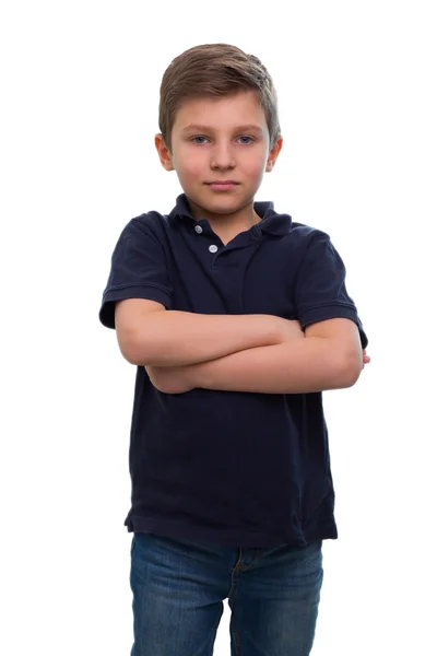 未就学児 8 歳の白い背景の上の写真 — ストック写真