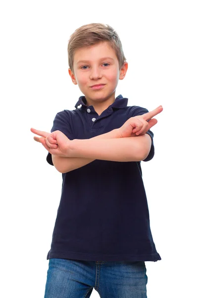 Niño feliz aislado sobre fondo blanco — Foto de Stock