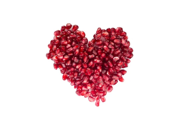 Una imagen de un corazón de semillas de granada — Foto de Stock
