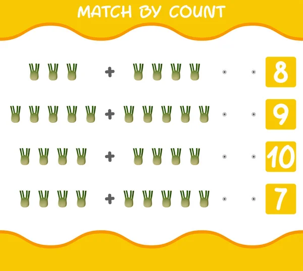 Matcha Genom Att Räkna Tecknad Fennlar Matcha Och Räkna Spelet — Stock vektor