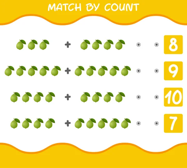 Match Count Von Cartoon Guaven Spiel Und Zähle Lernspiel Für — Stockvektor