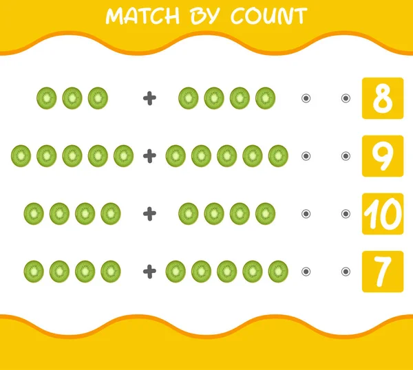 Coincidir Por Cuenta Kiwis Dibujos Animados Partido Cuenta Juego Juego — Archivo Imágenes Vectoriales