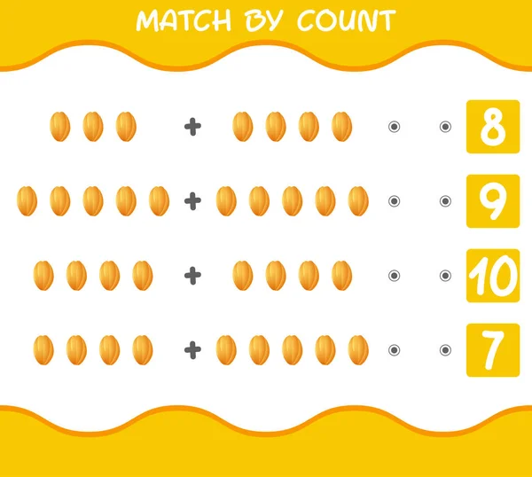 Partita Conteggio Frutti Stella Cartone Animato Partita Conteggio Partita Gioco — Vettoriale Stock