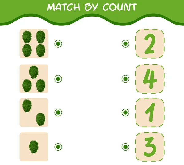 Match Count Cartoon Soursops Match Count Game Educational Game Pre — Stock Vector