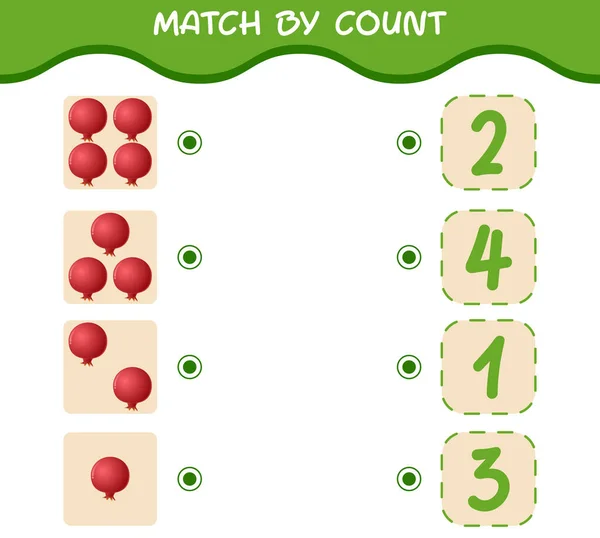 Match Par Nombre Grenades Dessin Animé Match Compte Jeu Jeu — Image vectorielle