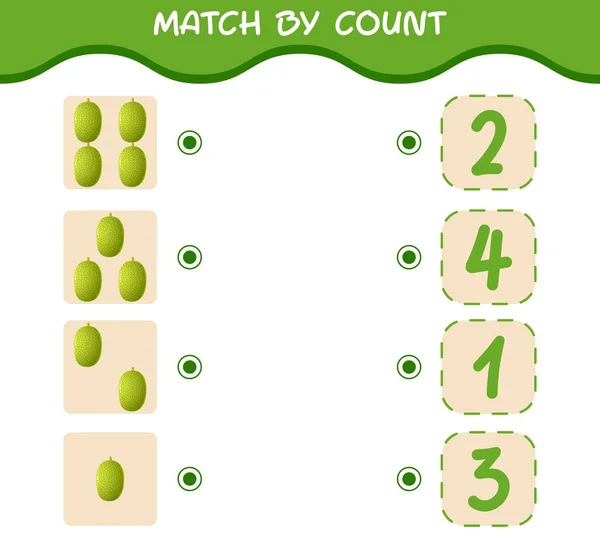 Partido Por Cuenta Los Jackfruits Dibujos Animados Partido Cuenta Juego — Vector de stock