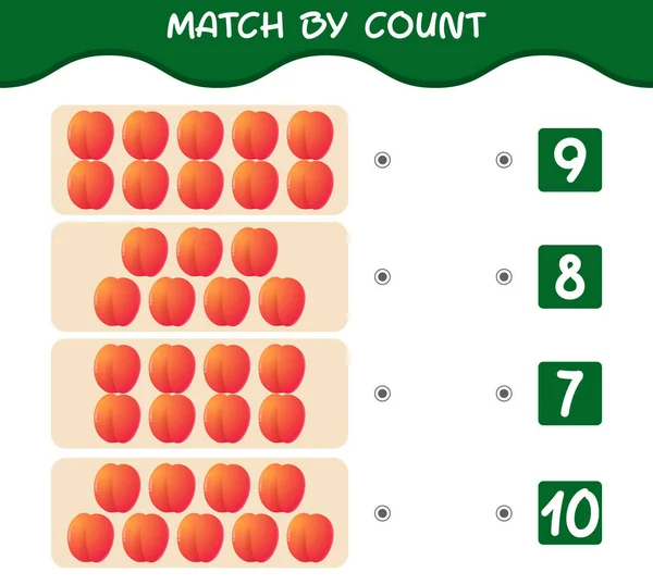 Jogo Por Contagem Nectarinas Desenhos Animados Jogo Jogo Contagem Jogo — Vetor de Stock